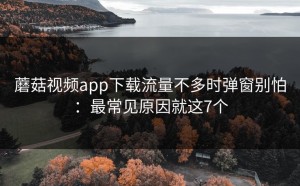 蘑菇视频app下载流量不多时弹窗别怕：最常见原因就这7个