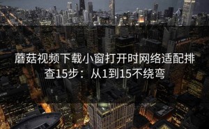 蘑菇视频下载小窗打开时网络适配排查15步：从1到15不绕弯