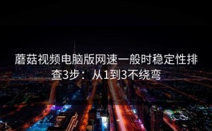 蘑菇视频电脑版网速一般时稳定性排查3步：从1到3不绕弯
