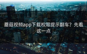 蘑菇视频app下载权限提示翻车？先看这一点