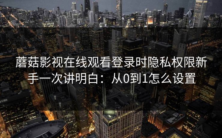 蘑菇影视在线观看登录时隐私权限新手一次讲明白：从0到1怎么设置