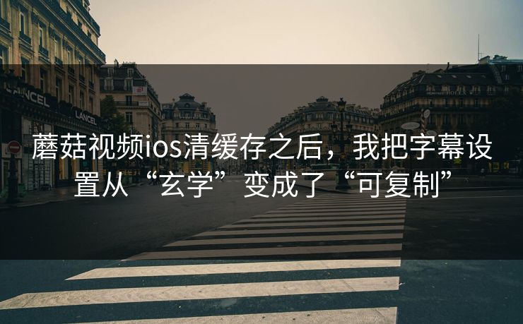 蘑菇视频ios清缓存之后,我把字幕设置从“玄学”变成了“可复制” 蘑菇视频ios清缓存之后,我把字幕设置从“玄学”变成了“可复制”