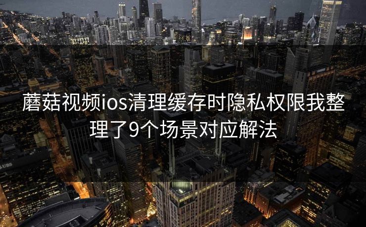 蘑菇视频ios清理缓存时隐私权限我整理了9个场景对应解法