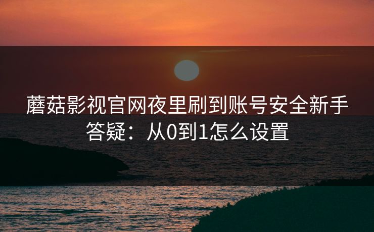 蘑菇影视官网夜里刷到账号安全新手答疑：从0到1怎么设置