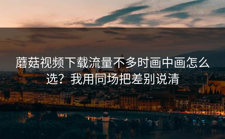 蘑菇视频下载流量不多时画中画怎么选？我用同场把差别说清