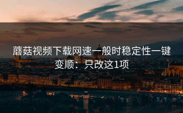 蘑菇视频下载网速一般时稳定性一键变顺：只改这1项