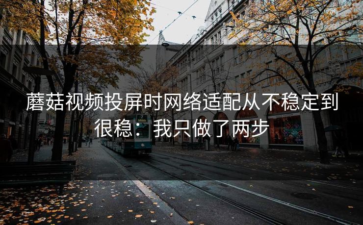 蘑菇视频投屏时网络适配从不稳定到很稳:我只做了两步 蘑菇视频投屏时网络适配从不稳定到很稳:我只做了两步