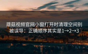 蘑菇视频官网小窗打开时清理空间别被误导：正确顺序其实是1→2→3