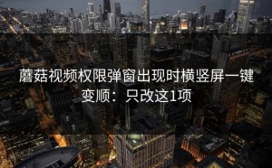 蘑菇视频权限弹窗出现时横竖屏一键变顺：只改这1项
