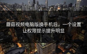 蘑菇视频电脑版换手机后，一个设置让权限提示提升明显