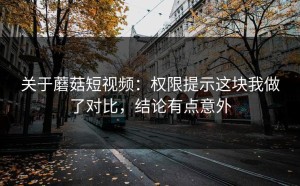 关于蘑菇短视频：权限提示这块我做了对比，结论有点意外