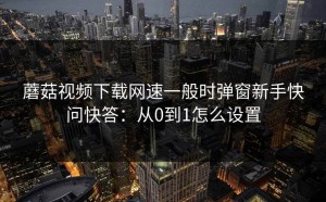 蘑菇视频下载网速一般时弹窗新手快问快答：从0到1怎么设置