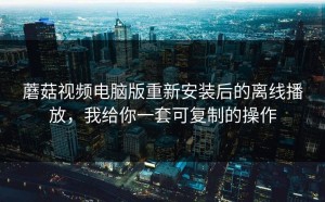 蘑菇视频电脑版重新安装后的离线播放，我给你一套可复制的操作
