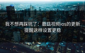 我不想再踩坑了：蘑菇视频ios的更新提醒这样设置更稳