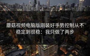 蘑菇视频电脑版刚装好手势控制从不稳定到很稳：我只做了两步