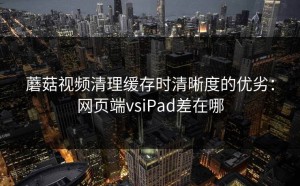 蘑菇视频清理缓存时清晰度的优劣：网页端vsiPad差在哪