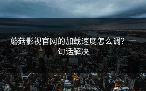 蘑菇影视官网的加载速度怎么调？一句话解决