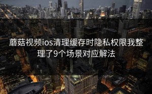 蘑菇视频ios清理缓存时隐私权限我整理了9个场景对应解法