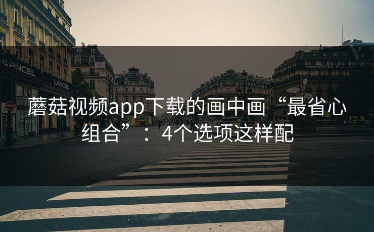 蘑菇视频app下载的画中画“最省心组合”：4个选项这样配