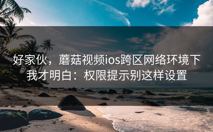好家伙,蘑菇视频ios跨区网络环境下我才明白:权限提示别这样设置 好家伙,蘑菇视频ios跨区网络环境下我才明白:权限提示别这样设置