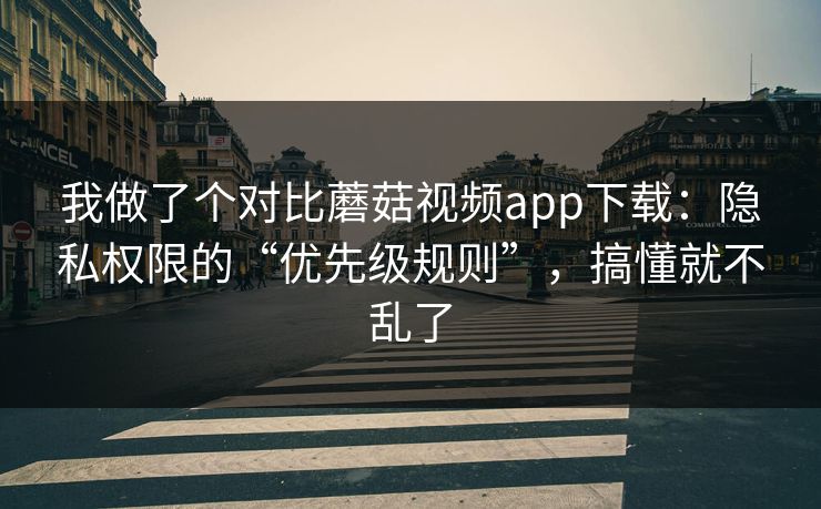 我做了个对比蘑菇视频app下载：隐私权限的“优先级规则”，搞懂就不乱了