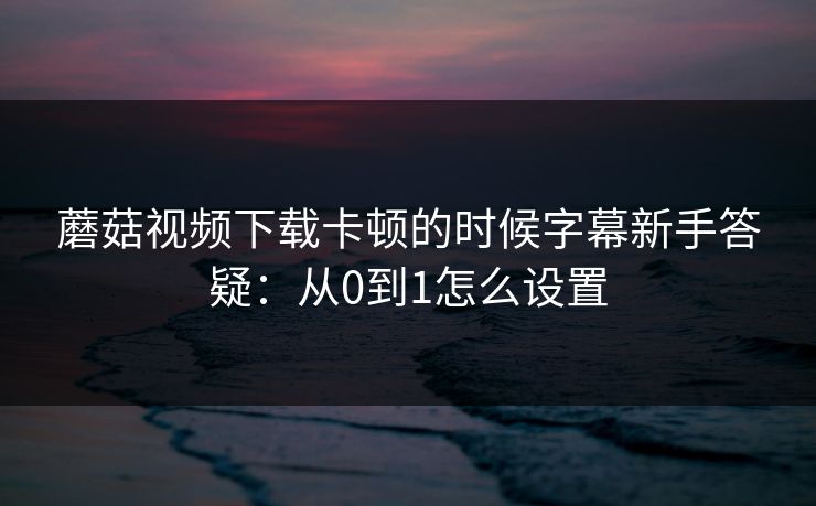 蘑菇视频下载卡顿的时候字幕新手答疑：从0到1怎么设置