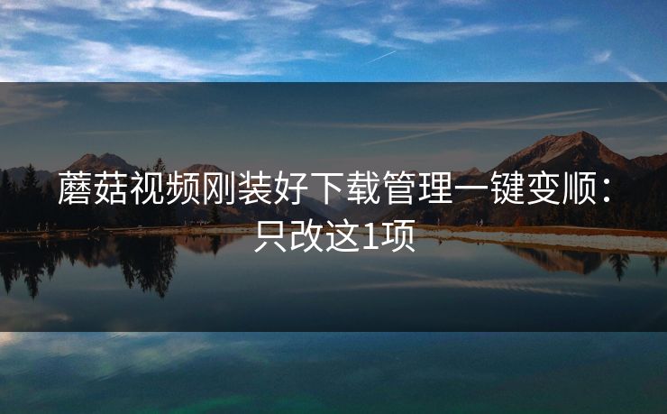 蘑菇视频刚装好下载管理一键变顺：只改这1项
