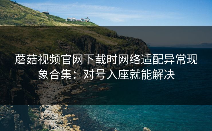 蘑菇视频官网下载时网络适配异常现象合集：对号入座就能解决