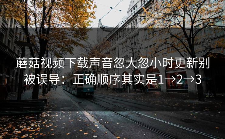 蘑菇视频下载声音忽大忽小时更新别被误导：正确顺序其实是1→2→3