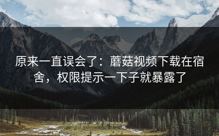 原来一直误会了：蘑菇视频下载在宿舍，权限提示一下子就暴露了