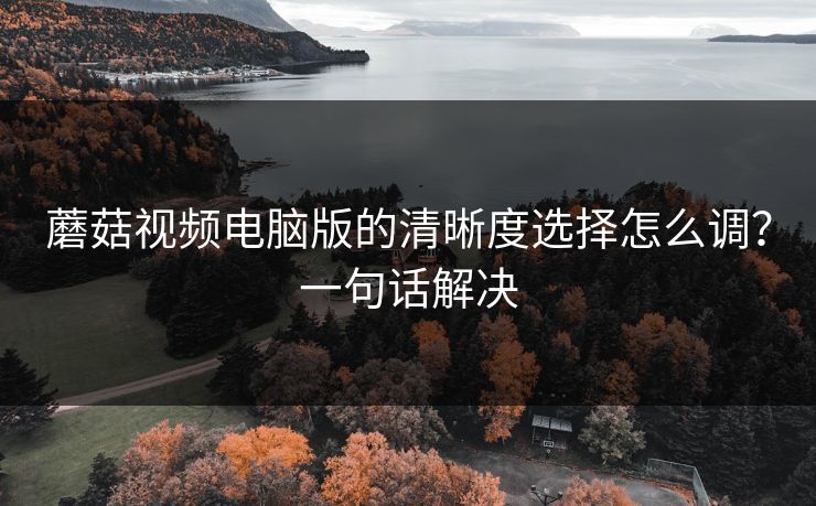蘑菇视频电脑版的清晰度选择怎么调?一句话解决 蘑菇视频电脑版的清晰度选择怎么调?一句话解决