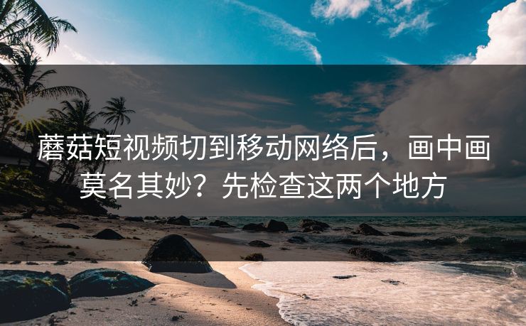 蘑菇短视频切到移动网络后,画中画莫名其妙?先检查这两个地方 蘑菇短视频切到移动网络后,画中画莫名其妙?先检查这两个地方